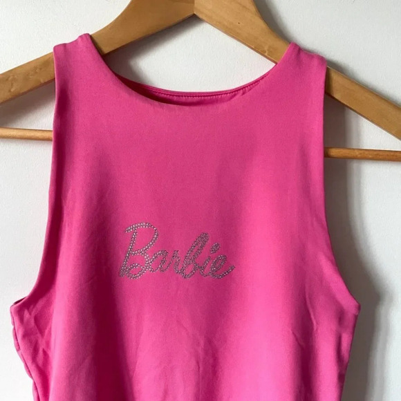 Barbie Rhinestone High Neck Bodysuit Pink Size Small - Picture 5 of 8